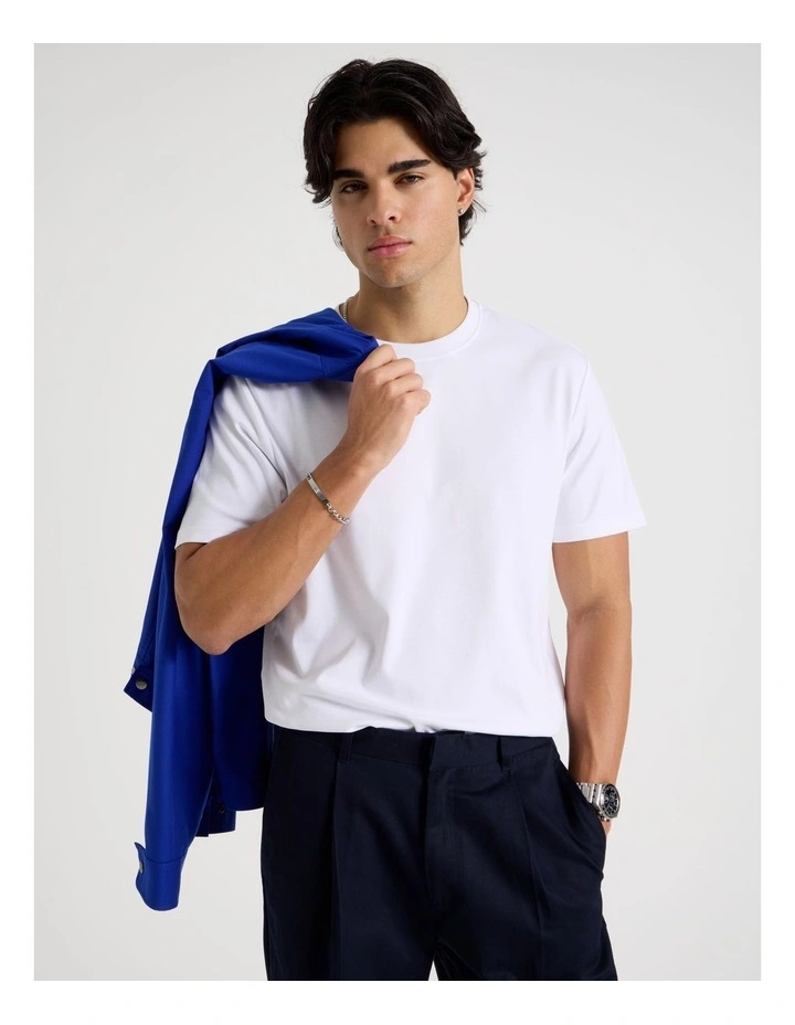 Crew Neck T-Shirt in White image 1