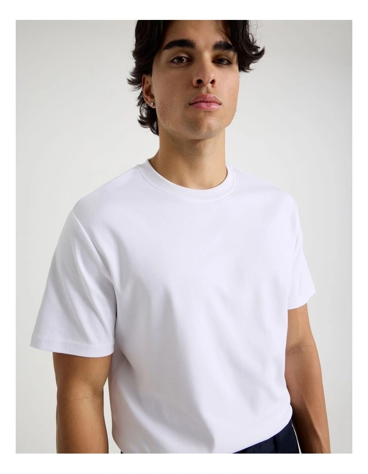 Crew Neck T-Shirt in White image 2
