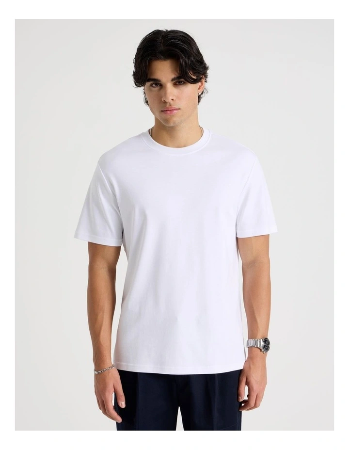 Crew Neck T-Shirt in White image 5