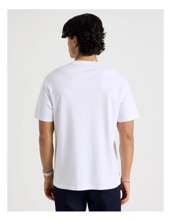 Crew Neck T-Shirt in White image 6