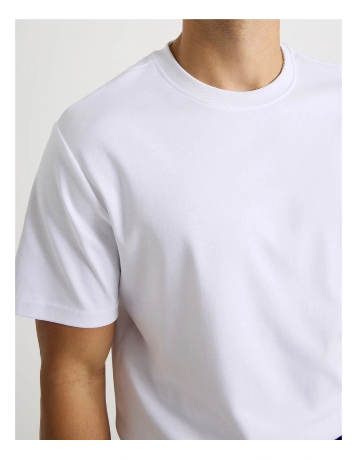 Crew Neck T-Shirt in White image 7