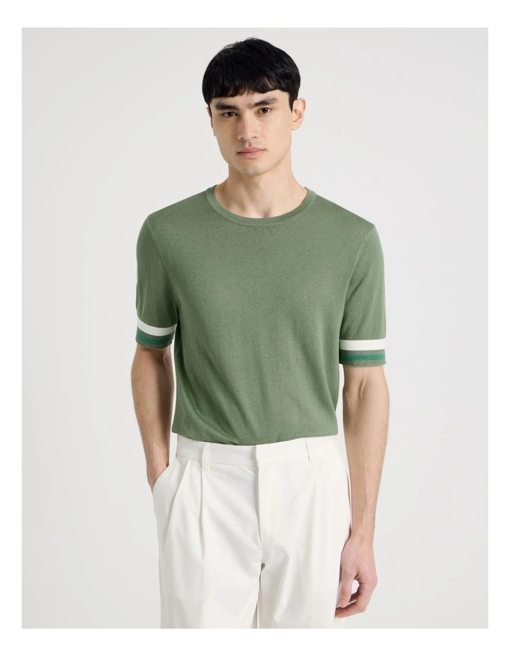 Bamboo Cotton T-Shirt in Green image 2