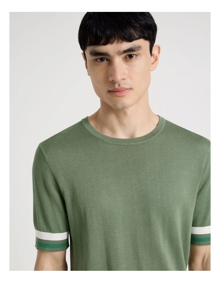 Bamboo Cotton T-Shirt in Green image 4