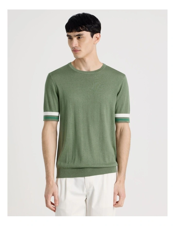 Bamboo Cotton T-Shirt in Green image 5
