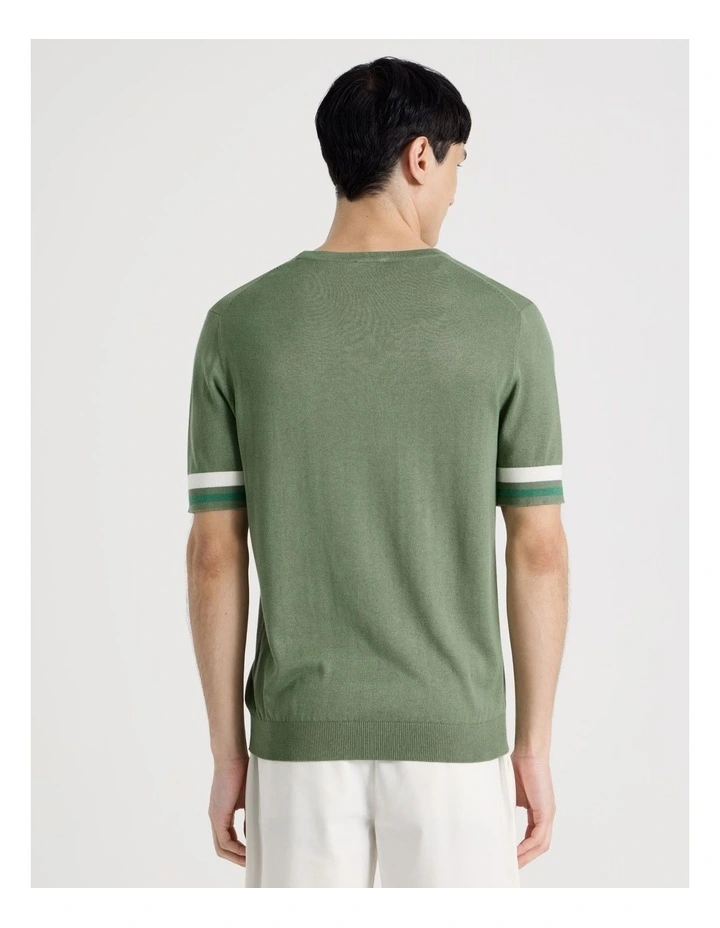 Bamboo Cotton T-Shirt in Green image 6