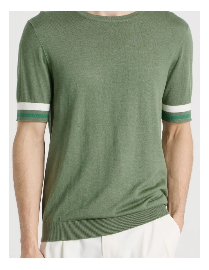 Bamboo Cotton T-Shirt in Green image 7
