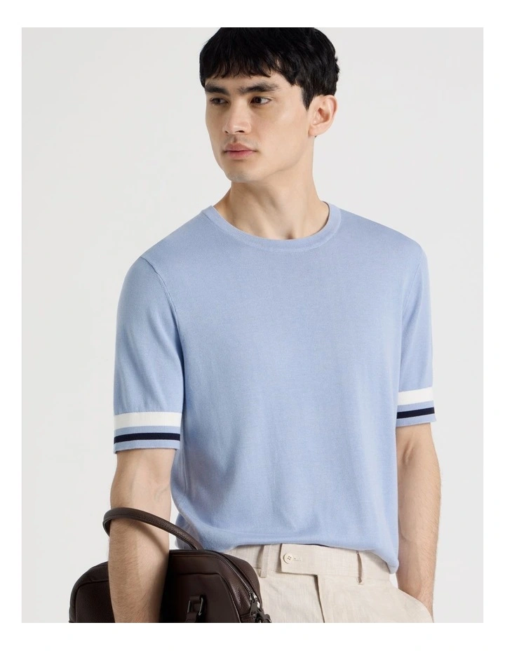 Bamboo Cotton T-Shirt in Blue image 3