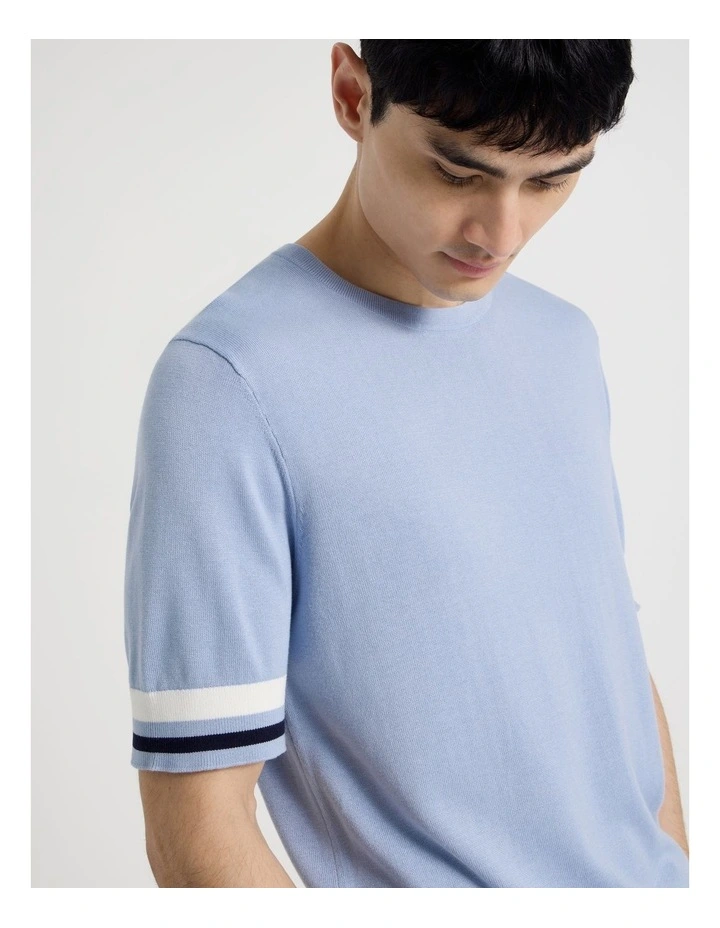 Bamboo Cotton T-Shirt in Blue image 4
