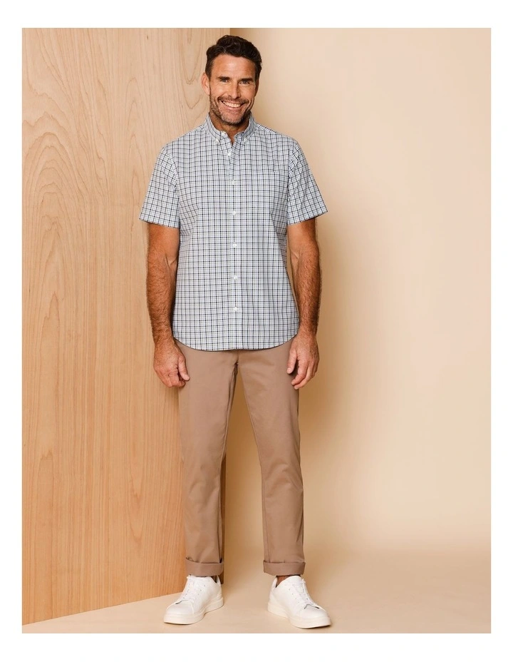 Chase Short Sleeve Check Shirt in Sage image 3