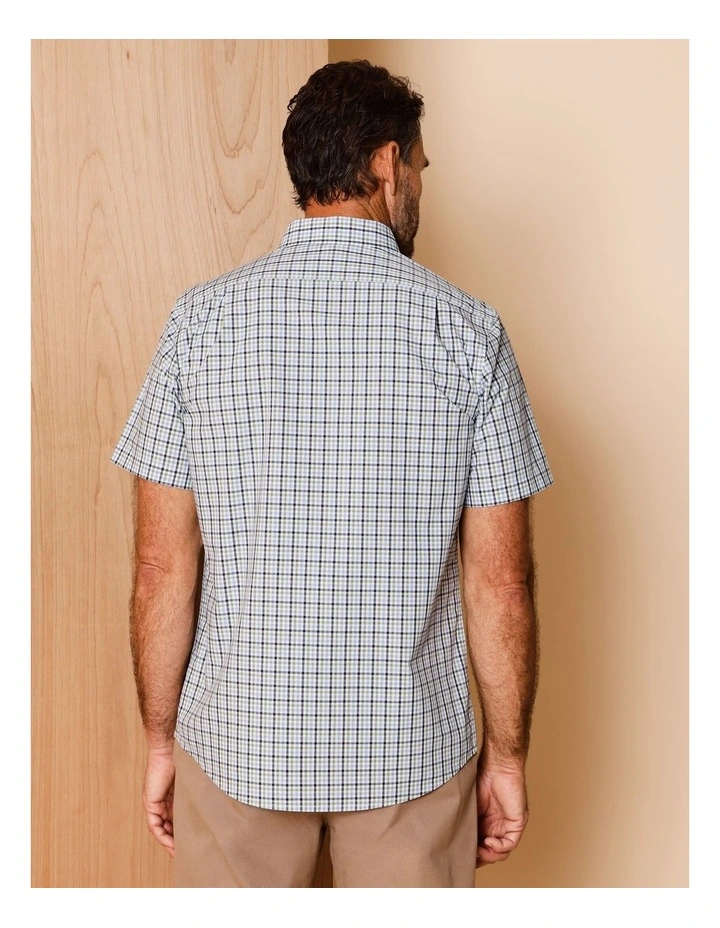 Chase Short Sleeve Check Shirt in Sage image 5