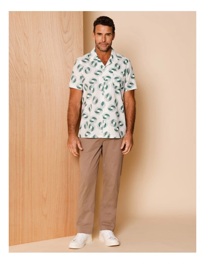 Antoni Short Sleeve Abstract Print Shirt in Green image 2