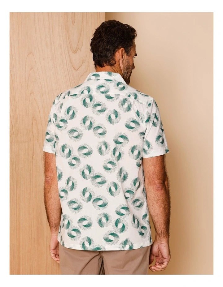 Antoni Short Sleeve Abstract Print Shirt in Green image 5