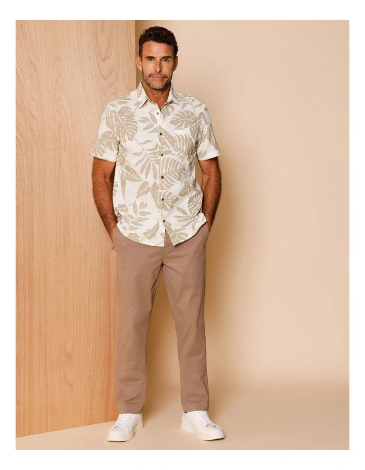 Patton Short Sleeve Print Shirt in Natural image 3