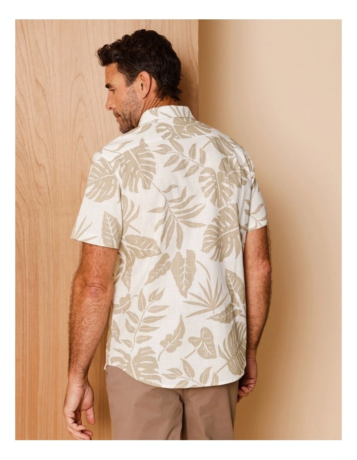 Patton Short Sleeve Print Shirt in Natural image 5