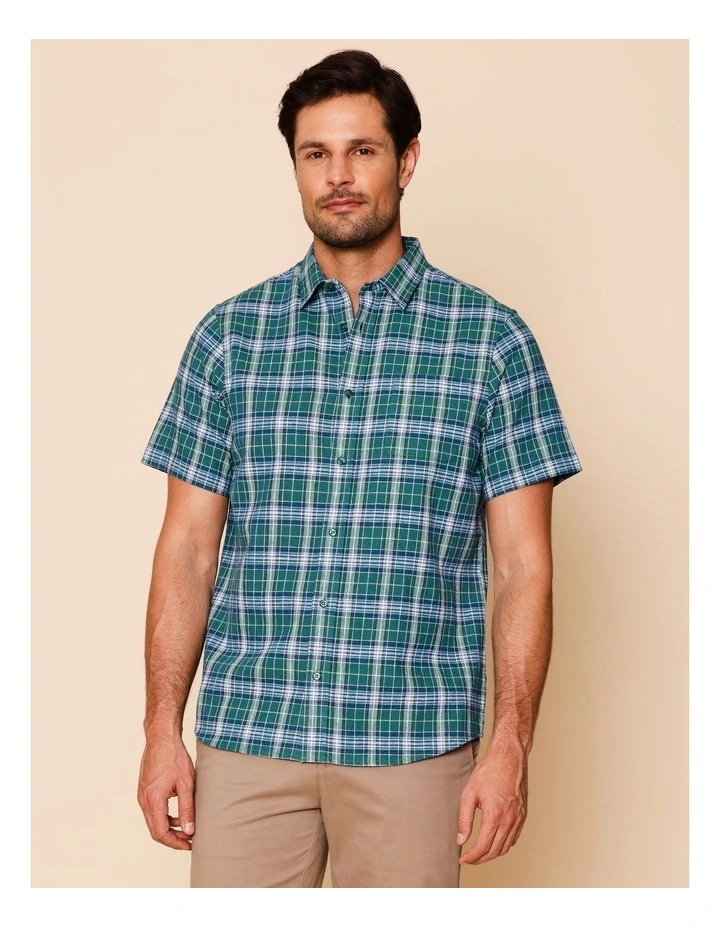Chester Short Sleeve Check Shirt in Green image 1