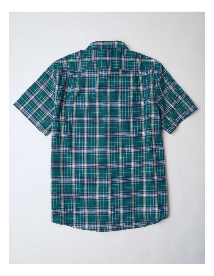 Chester Short Sleeve Check Shirt in Green image 3