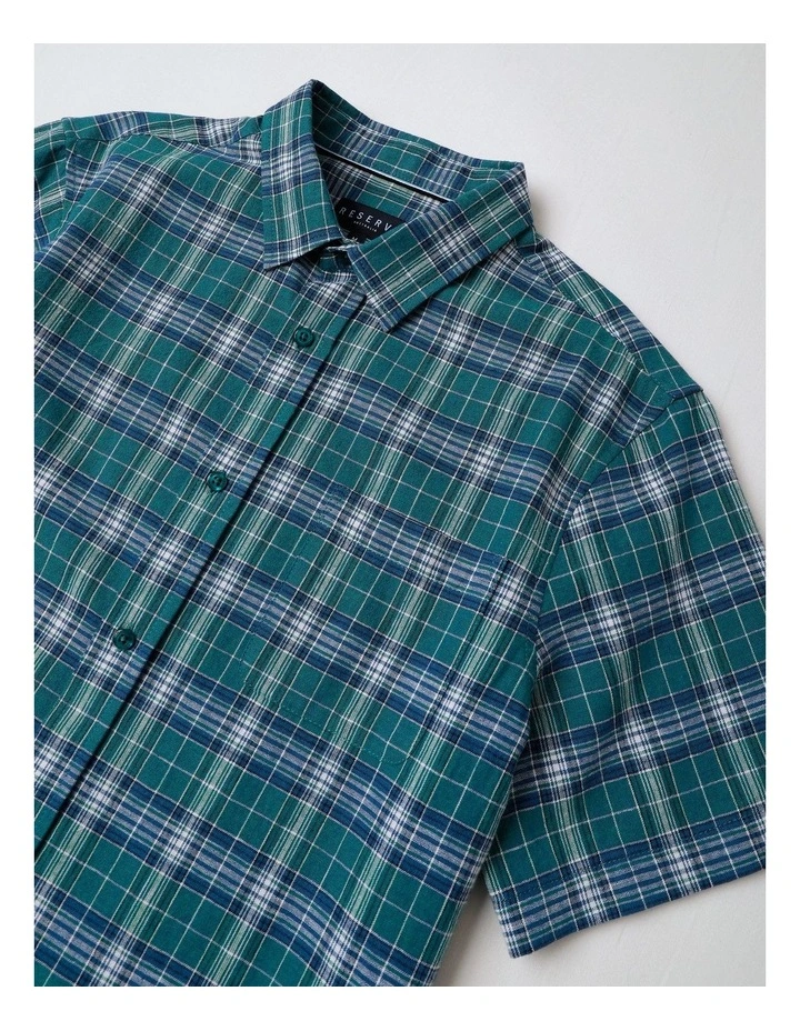 Chester Short Sleeve Check Shirt in Green image 4