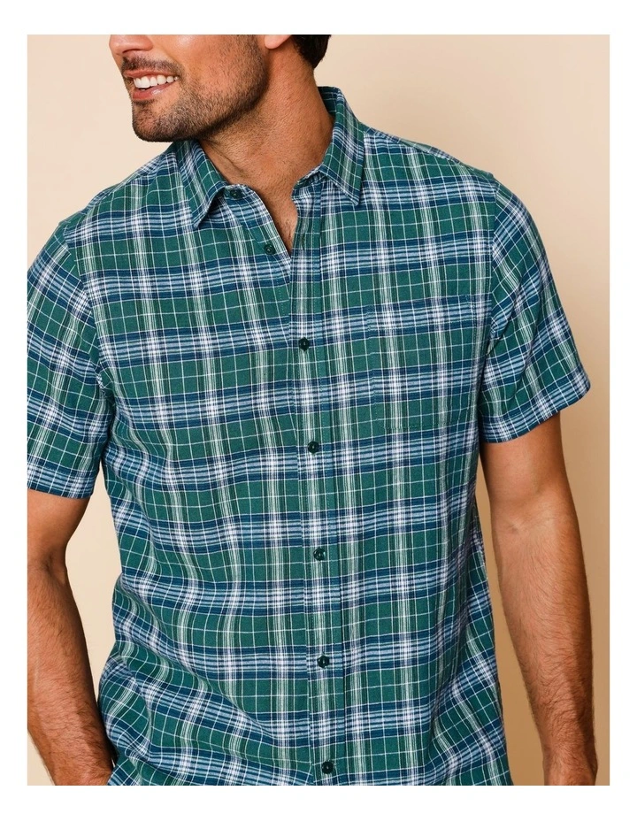 Chester Short Sleeve Check Shirt in Green image 5