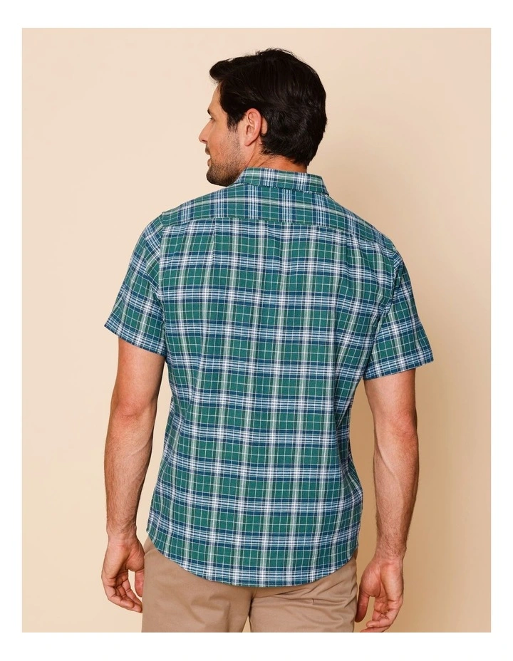 Chester Short Sleeve Check Shirt in Green image 6