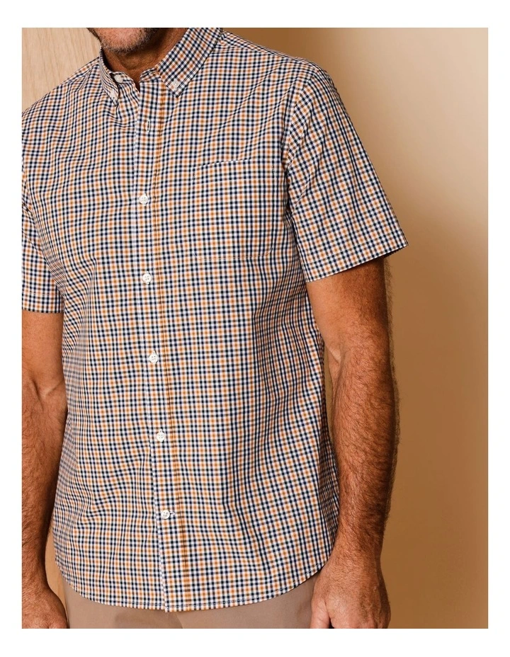 Chase Short Sleeve Check Shirt in Yellow image 4