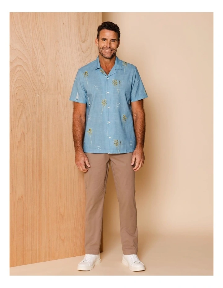 Nestor Short Sleeve Nautical Print Shirt in Blue image 4