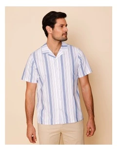 Sawyer Short Sleeve Stripe Shirt in Light Blue