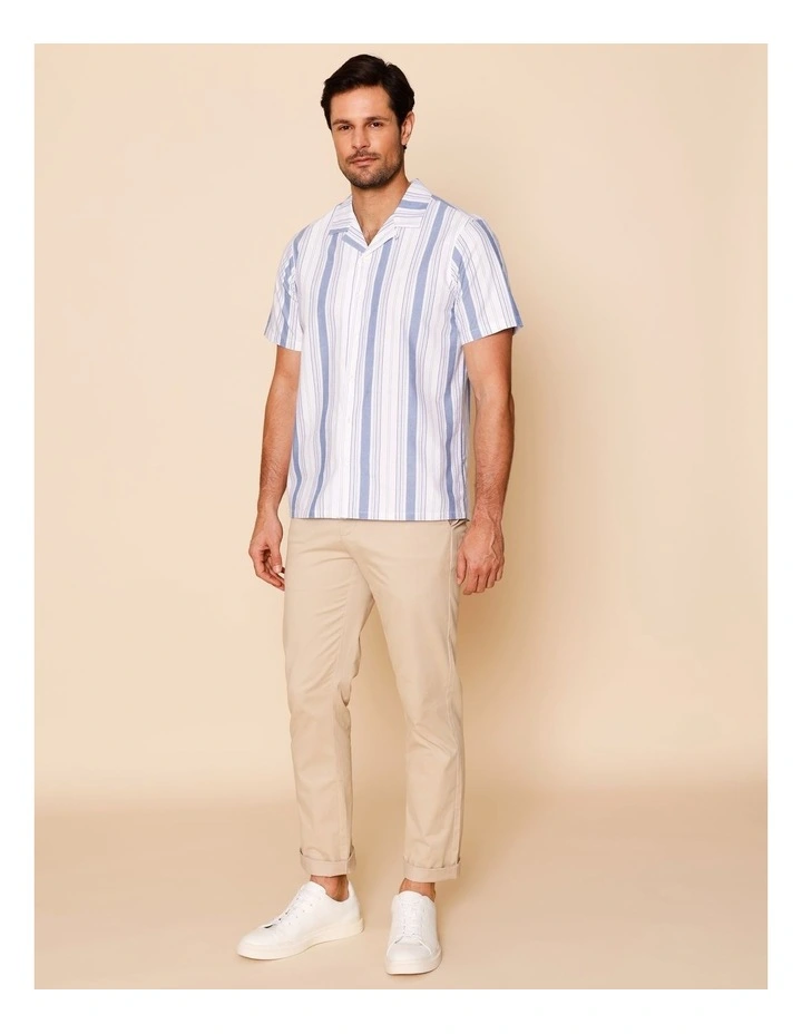 Sawyer Short Sleeve Stripe Shirt in Light Blue image 2