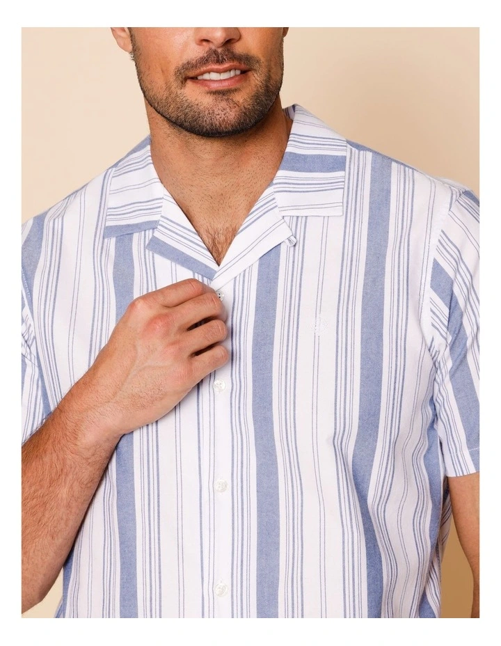 Sawyer Short Sleeve Stripe Shirt in Light Blue image 4