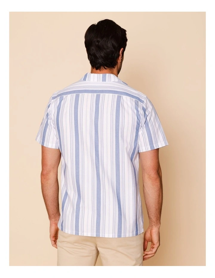 Sawyer Short Sleeve Stripe Shirt in Light Blue image 5