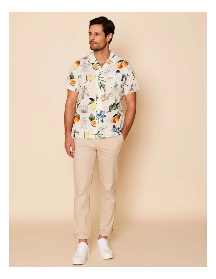 Paco Short Sleeve Print Shirt in Ecru image 3