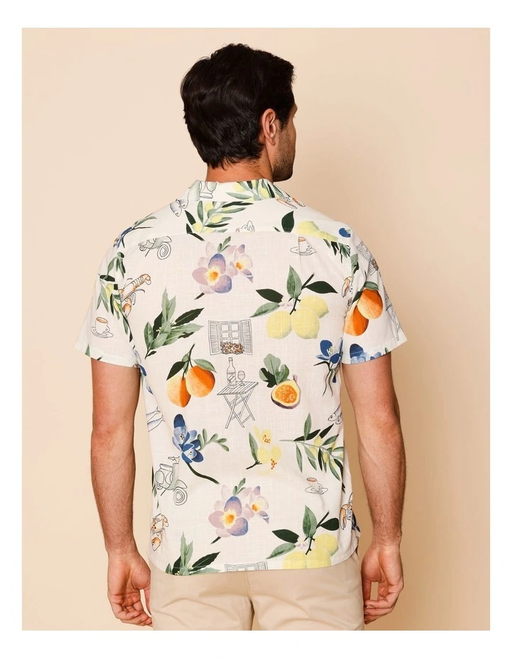 Paco Short Sleeve Print Shirt in Ecru image 6