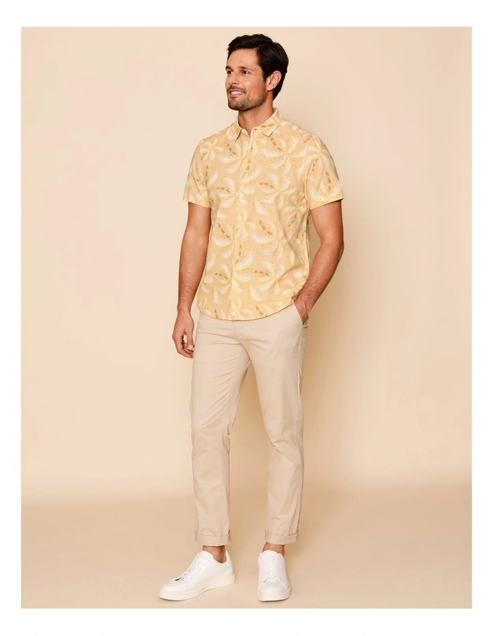 Percy Short Sleeve Print Shirt in Yellow image 2