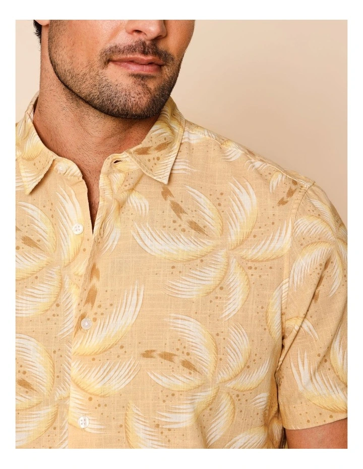 Percy Short Sleeve Print Shirt in Yellow image 4