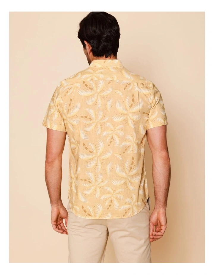Percy Short Sleeve Print Shirt in Yellow image 6