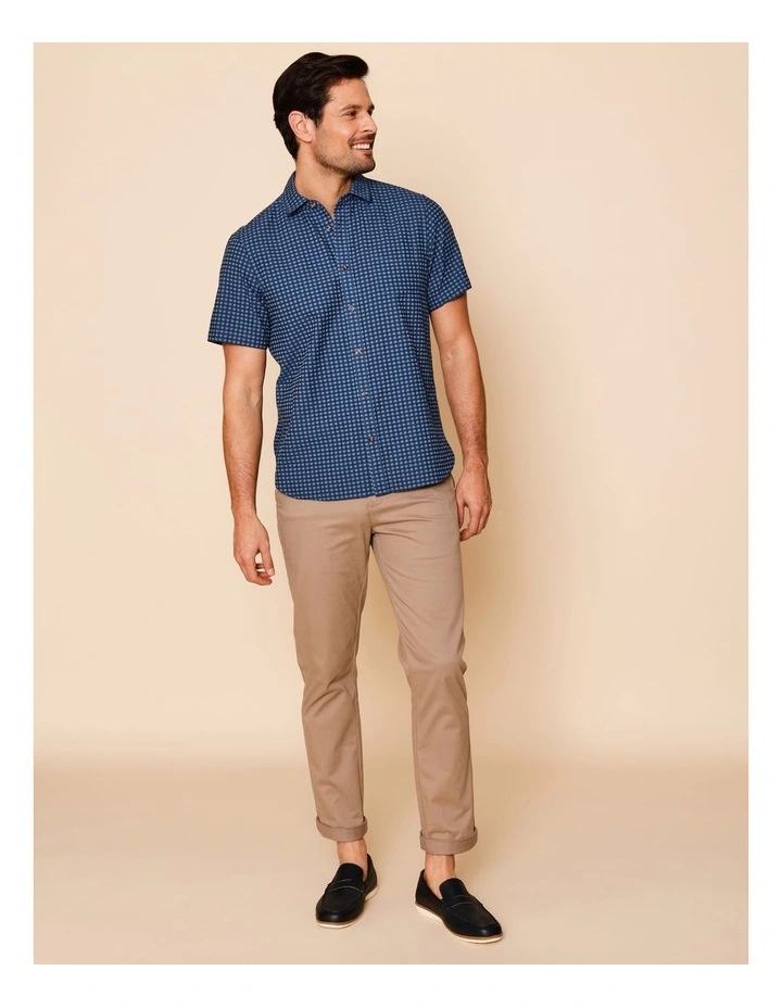 Carter Short Sleeve Check Shirt in Navy image 2