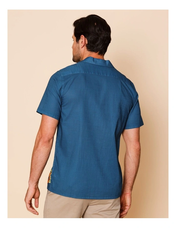 Powell Short Sleeve Print Shirt in Blue image 6