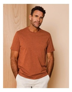 Essential Colin Marle Crew Neck T-Shirt in Rust