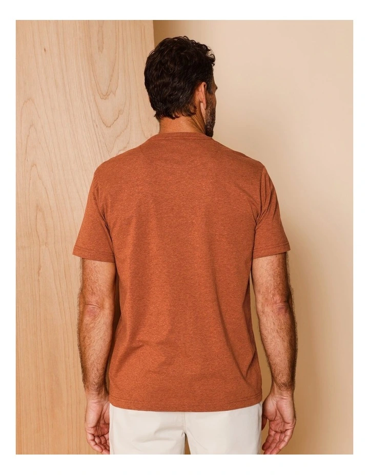 Essential Colin Marle Crew Neck T-Shirt in Rust image 4