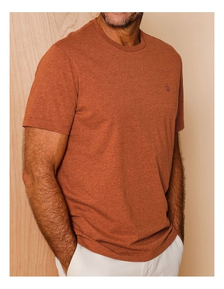 Essential Colin Marle Crew Neck T-Shirt in Rust image 5