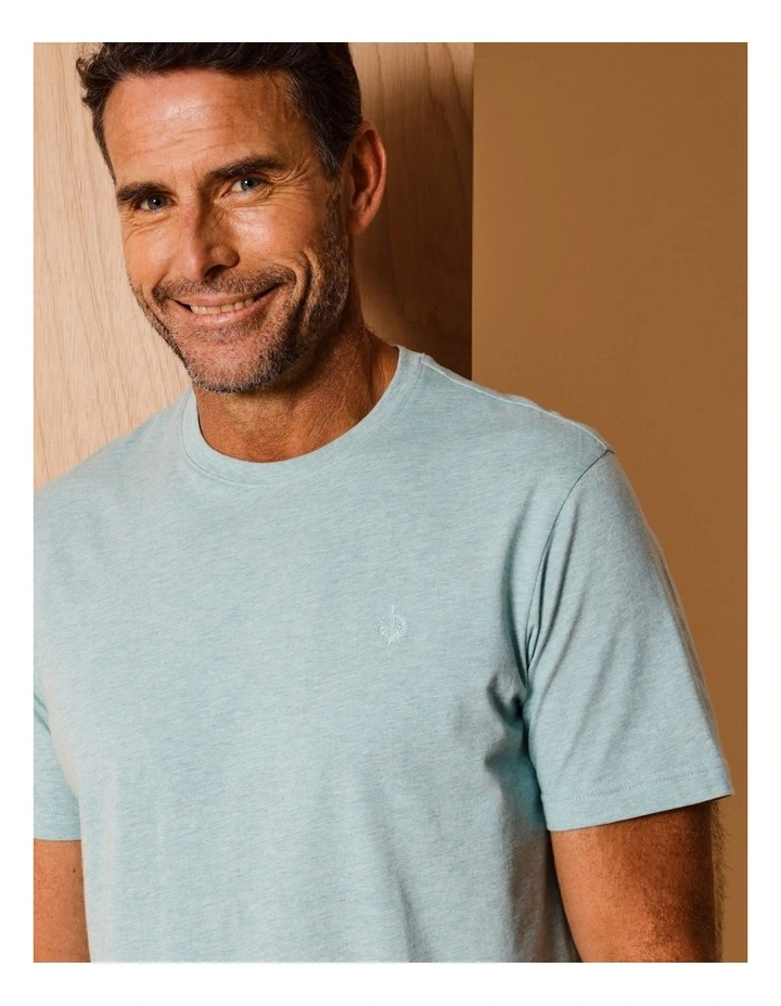 Essential Colin Marle Crew Neck T-Shirt in Aqua image 2