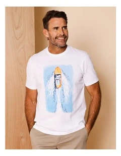 Gaston Placement Print T-Shirt in White