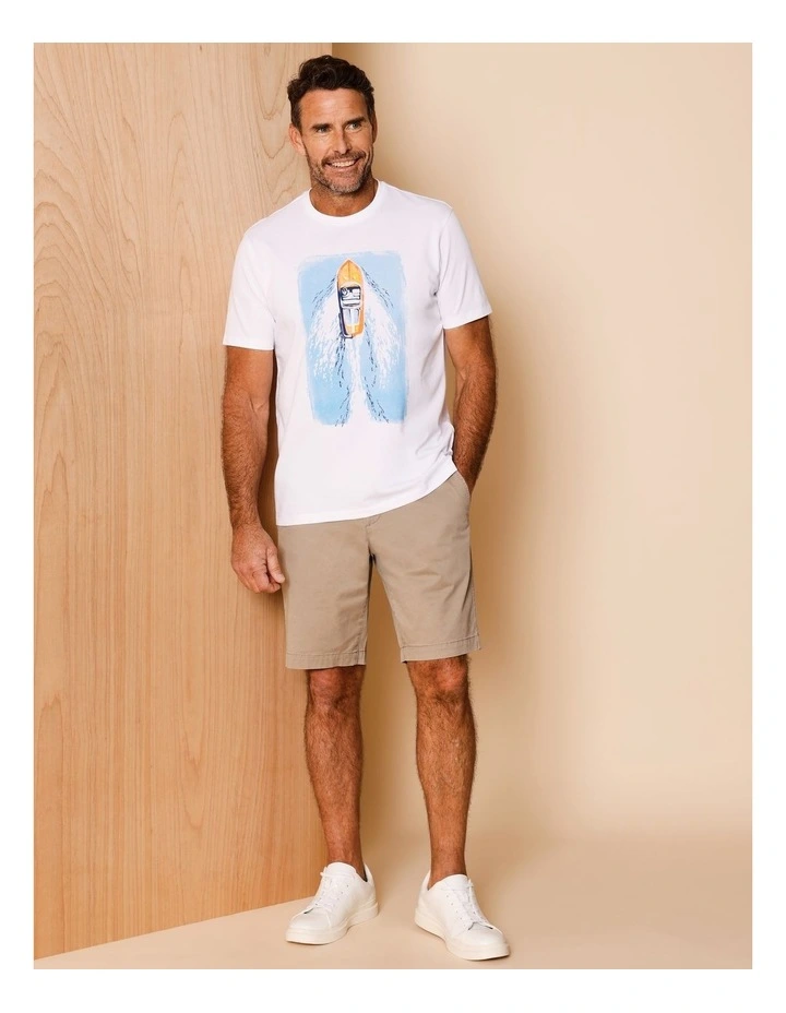 Gaston Placement Print T-Shirt in White image 3