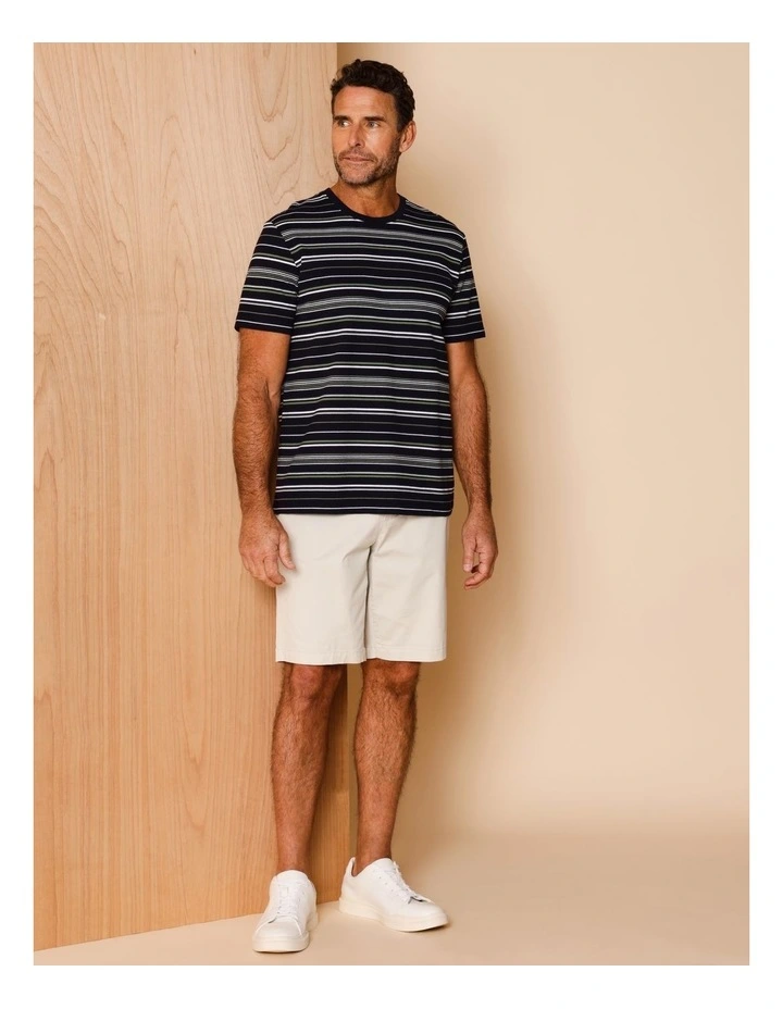 Tripp Textured Stripe T-Shirt in Navy image 2