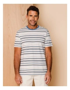 Tripp Textured Stripe T-Shirt Blue