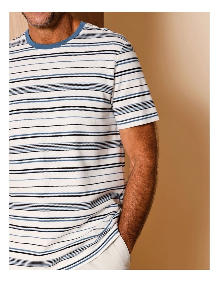 Tripp Textured Stripe T-Shirt Blue image 3