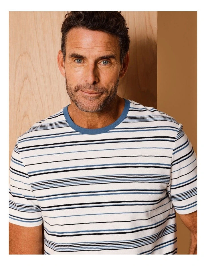Tripp Textured Stripe T-Shirt Blue image 4
