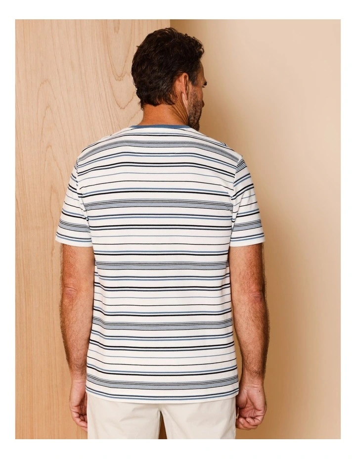 Tripp Textured Stripe T-Shirt Blue image 5