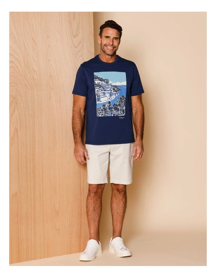 Gordon Placement Print T-Shirt in Blue image 2