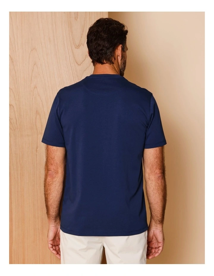 Gordon Placement Print T-Shirt in Blue image 5
