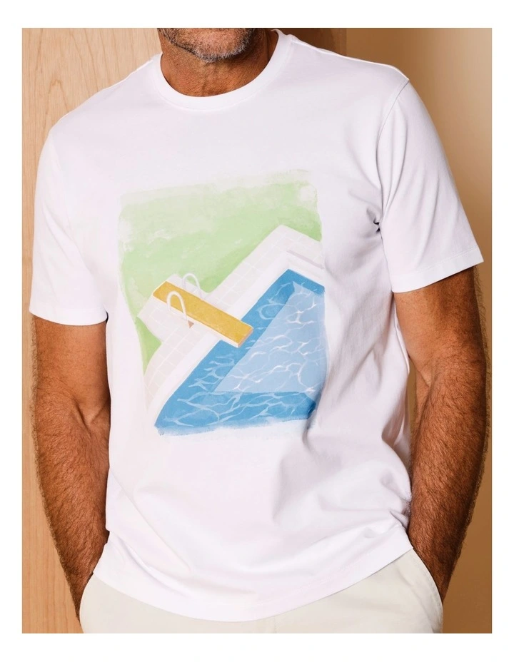 Gabriel Placement Print T-Shirt in White image 2